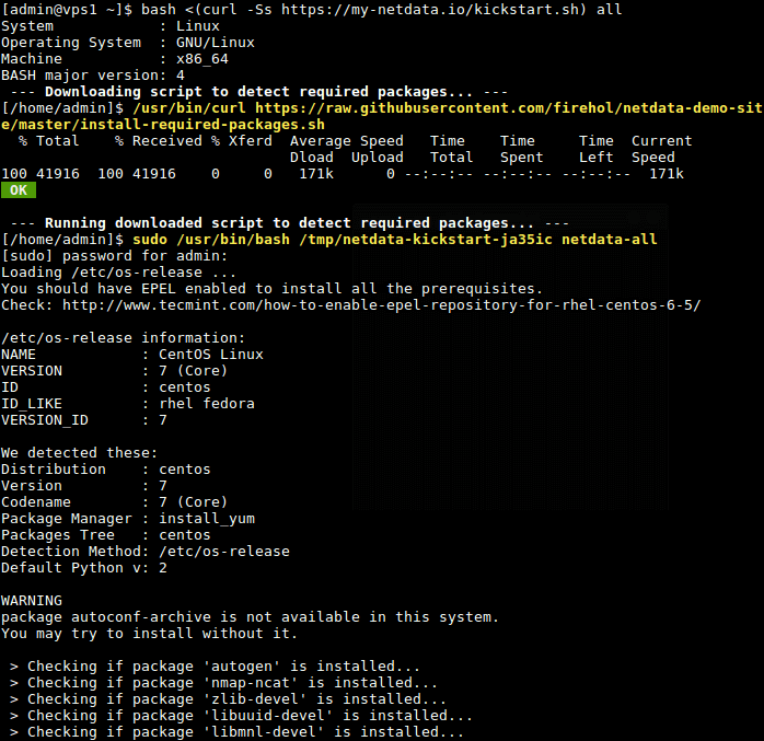 Install Netdata on CentOS-7